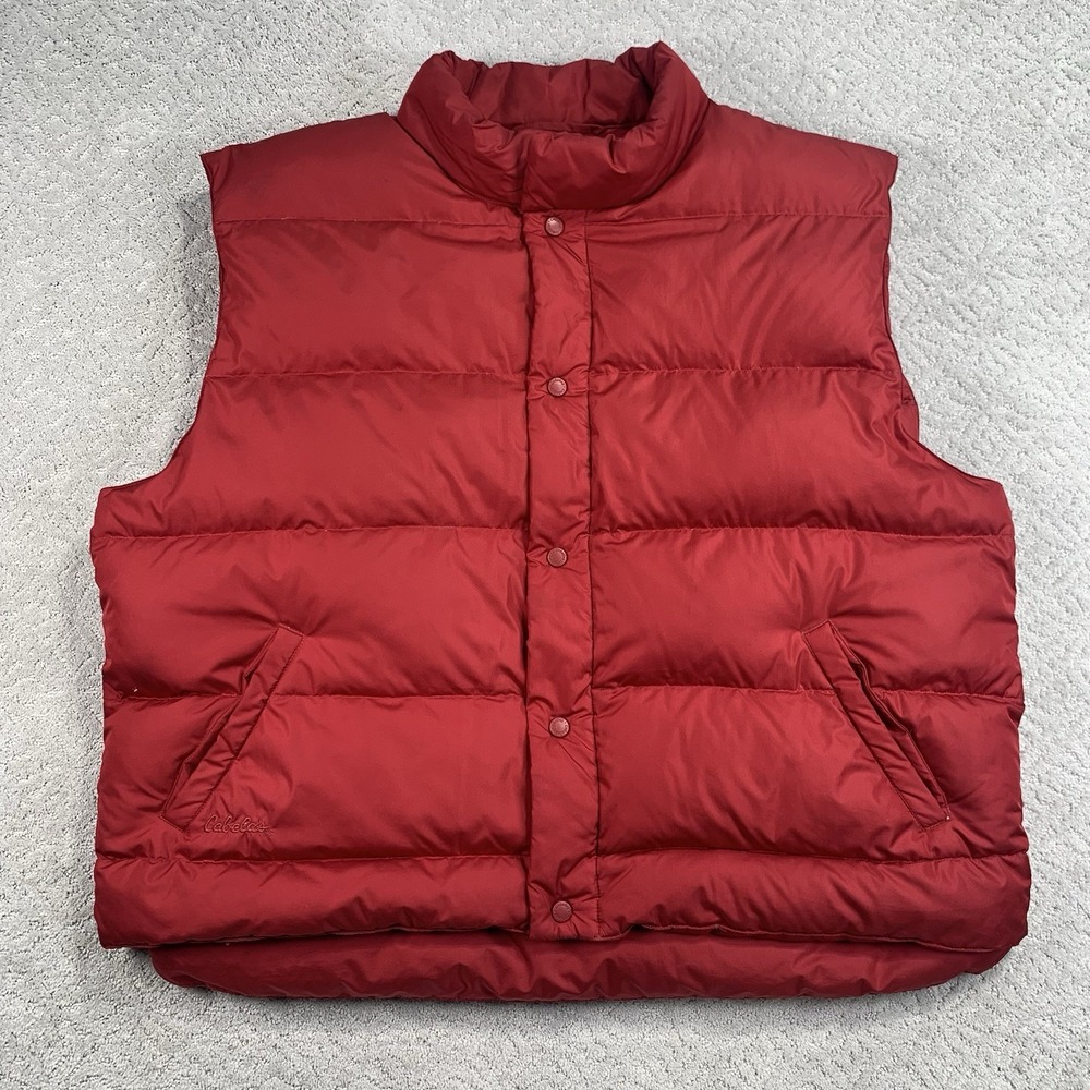 Cabela's Men's Goose Down Puffer Vest Size 2XL Red Premier Northern